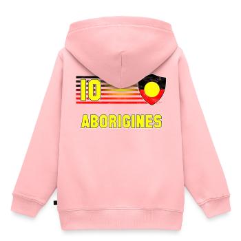 Équipe autochtone de football - Sweat Premium à capuche enfant bio - rose - Dos - AI Model Kid Female (0cm)