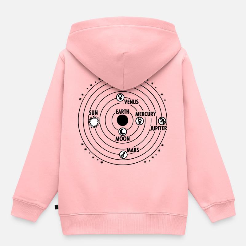 système solaire - Sweat Premium à capuche enfant bio - rose