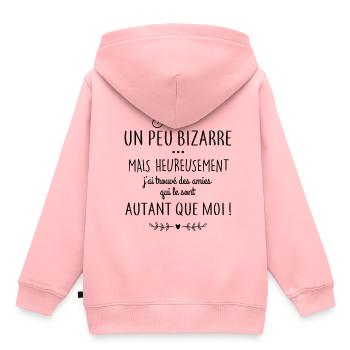 Je suis un peu bizarre - Sweat Premium à capuche enfant bio - rose - Dos - AI Model Kid Female (0cm)