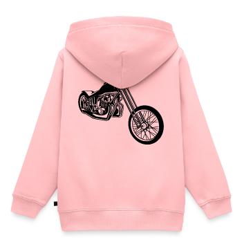 Chopper / Bobber Motorrad 01_schwarz - Kinder Premium Organic Hoodie - Rosa - Hinten - AI Model Kid Female (0cm)