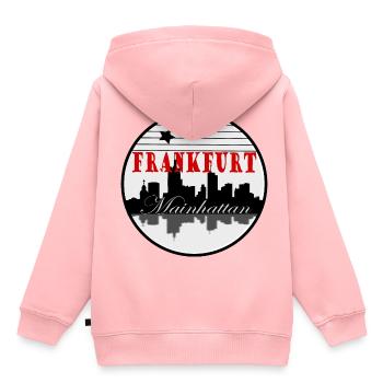 frankfurt - Kinder Premium Organic Hoodie - Rosa - Hinten - AI Model Kid Female (0cm)