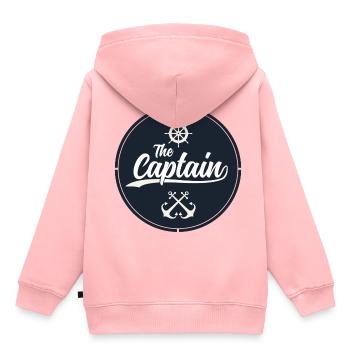 Captain - Kinder Premium Organic Hoodie - Rosa - Hinten - AI Model Kid Female (0cm)