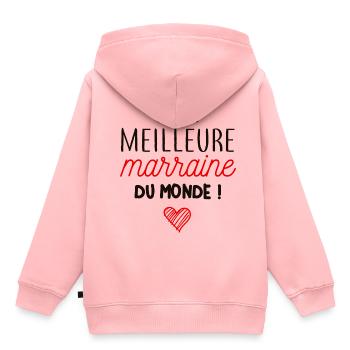 La meilleure marraine - Sweat Premium à capuche enfant bio - rose - Dos - AI Model Kid Female (0cm)