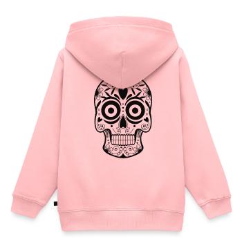 Mexikanischer Schädel - Kinder Premium Organic Hoodie - Rosa - Hinten - AI Model Kid Female (0cm)