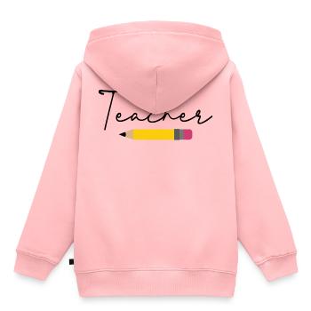 Teacher Pencil - Kids Premium Organic Hoodie - rose - Back - AI Model Kid Female (0cm)