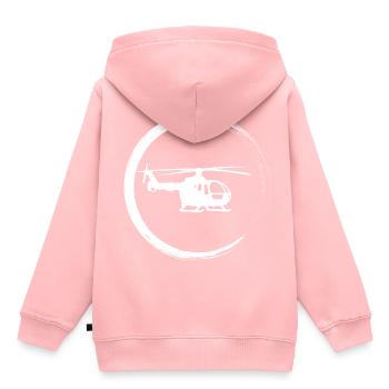 hélicoptère - Sweat Premium à capuche enfant bio - rose - Dos - AI Model Kid Female (0cm)