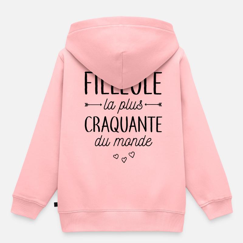 Filleule la plus craquante - Sweat Premium à capuche enfant bio - rose