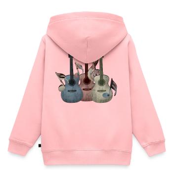 Gitarre Gitarren - Kinder Premium Organic Hoodie - Rosa - Hinten - AI Model Kid Female (0cm)