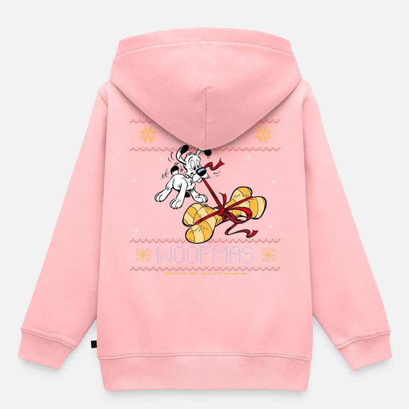 Asterix - Idefix Merry Christmas - Sweat Premium à capuche enfant bio - rose