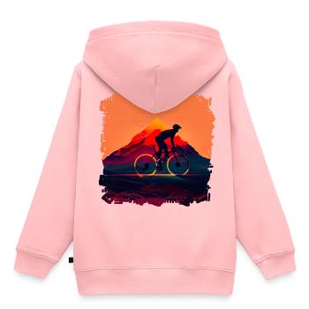 Rennradfahren ist für viele eine Leidenschaft - Kinder Premium Organic Hoodie - Rosa - Hinten - AI Model Kid Female (0cm)