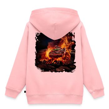 Meat is a source of high-quality protein - Kids Premium Organic Hoodie - rose - Back - AI Model Kid Female (0cm)