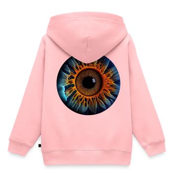 Eine Iris als biometrisches Identifikationssystem - Kinder Premium Organic Hoodie - Rosa - Hinten - AI Model Kid Female (0cm)