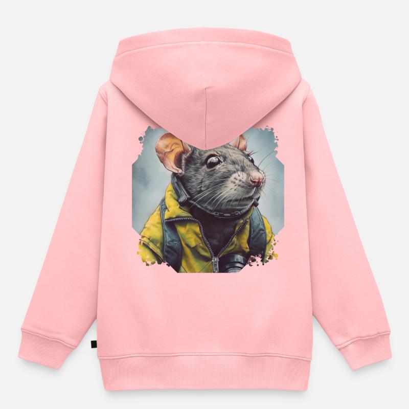 L’odorat des rats est très sensible - Sweat Premium à capuche enfant bio - rose