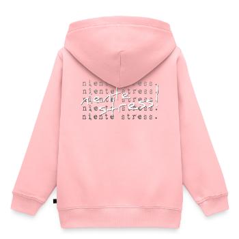 Niente Stress! Italienische relaxte Gelassenheit - Kinder Premium Organic Hoodie - Rosa - Hinten - AI Model Kid Female (0cm)