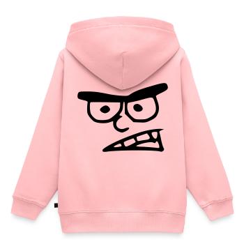 Emoji böse Skizze schwarz - Kinder Premium Organic Hoodie - Rosa - Hinten - AI Model Kid Female (0cm)