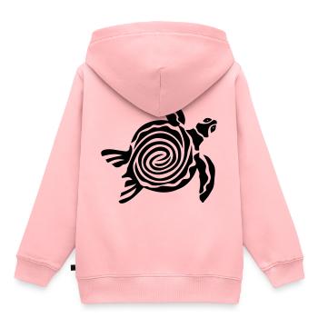Tortue tortue - Sweat Premium à capuche enfant bio - rose - Dos - AI Model Kid Female (0cm)