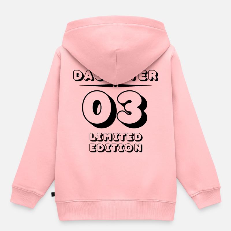 Fille 03 Édition Limitée - Sweat Premium à capuche enfant bio - rose