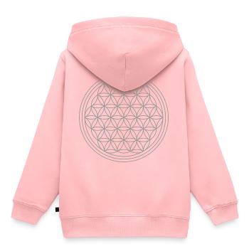 Blume des Lebens in silber - Kinder Premium Organic Hoodie - Rosa - Hinten - AI Model Kid Female (0cm)