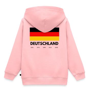 Deutschland Schriftzug mit Flagge und Jahreszahlen - Kinder Premium Organic Hoodie - Rosa - Hinten - AI Model Kid Female (0cm)