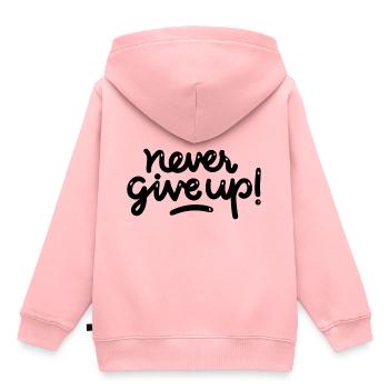 never give up - Kids Premium Organic Hoodie - rose - Back - AI Model Kid Female (0cm)