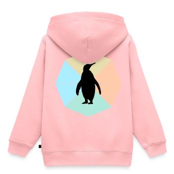 manchot - Sweat Premium à capuche enfant bio - rose - Dos - AI Model Kid Female (0cm)