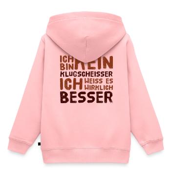 ICH BIN KEIN KLUGSCHEISSER Besserwisser Angeber - Kinder Premium Organic Hoodie - Rosa - Hinten - AI Model Kid Female (0cm)
