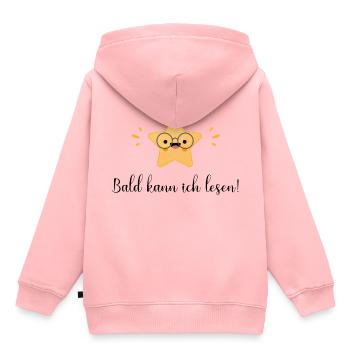 Bald kann ich lesen - Kinder Premium Organic Hoodie - Rosa - Hinten - AI Model Kid Female (0cm)