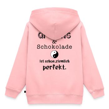 qi gong und schokolade - Kinder Premium Organic Hoodie - Rosa - Hinten - AI Model Kid Female (0cm)