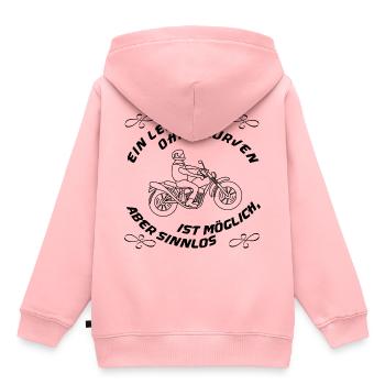 leben ohne kurven - Kinder Premium Organic Hoodie - Rosa - Hinten - AI Model Kid Female (0cm)