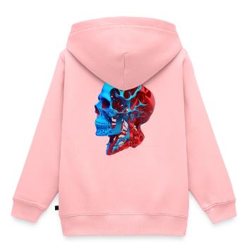 Anatomical drawing head red blue - Kids Premium Organic Hoodie - rose - Back - AI Model Kid Female (0cm)