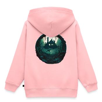 Die Versunkene Stadt Atlantis - Kinder Premium Organic Hoodie - Rosa - Hinten - AI Model Kid Female (0cm)