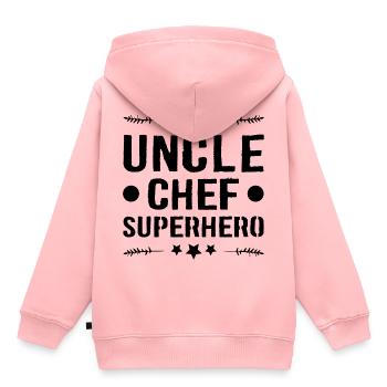 Uncle Superhero - Kids Premium Organic Hoodie - rose - Back - AI Model Kid Female (0cm)