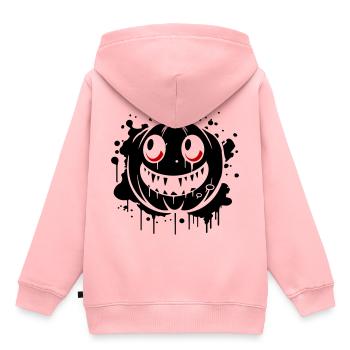 Thème d’Halloween effrayant à la citrouille - Sweat Premium à capuche enfant bio - rose - Dos - AI Model Kid Female (0cm)