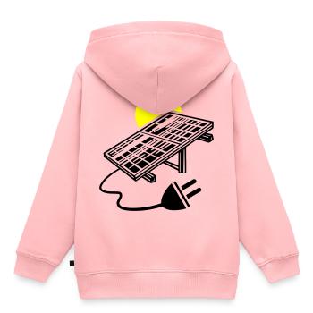 Photovoltaik Anlage Symbol Solar Energie - Kinder Premium Organic Hoodie - Rosa - Hinten - AI Model Kid Female (0cm)