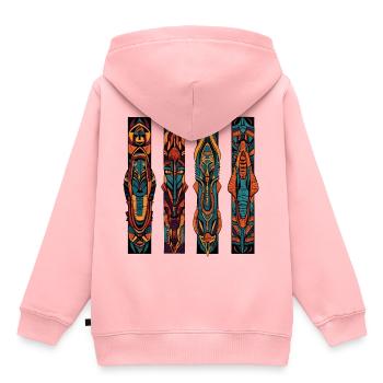 Carved Columns Incas and Aztecs - Kids Premium Organic Hoodie - rose - Back - AI Model Kid Female (0cm)