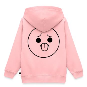 Emoji sketch cheeky black - Kids Premium Organic Hoodie - rose - Back - AI Model Kid Female (0cm)