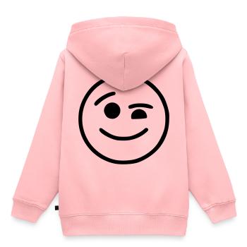 Emoji sketch wink black - Kids Premium Organic Hoodie - rose - Back - AI Model Kid Female (0cm)