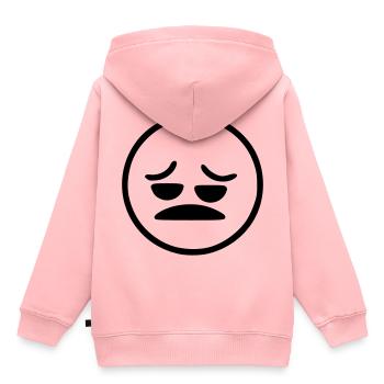 Emoji Skizze böse schwarz - Kinder Premium Organic Hoodie - Rosa - Hinten - AI Model Kid Female (0cm)