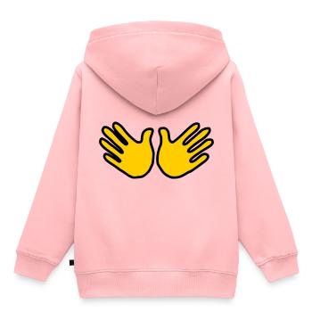 Emoji Hand Open Sketch Color - Sweat Premium à capuche enfant bio - rose - Dos - AI Model Kid Female (0cm)