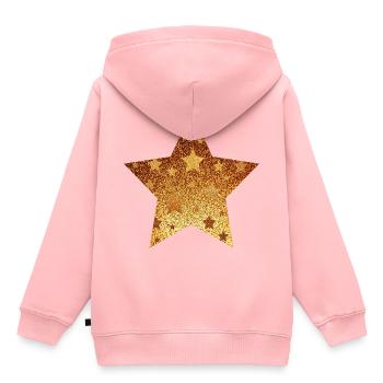 Étoile avec astérisque - Cadeau d’or idée cadeau - Sweat Premium à capuche enfant bio - rose - Dos - AI Model Kid Female (0cm)