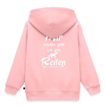 Mir reichts jetzt ich geh reiten - Kinder Premium Organic Hoodie - Rosa - Hinten - AI Model Kid Female (0cm)