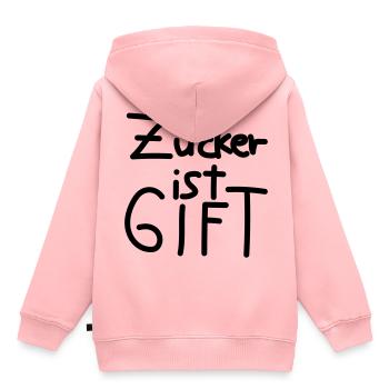 Zucker ist Gift - Kinder Premium Organic Hoodie - Rosa - Hinten - AI Model Kid Female (0cm)