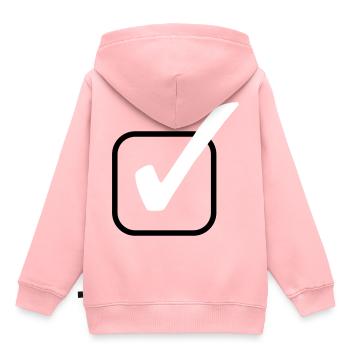 haken symbol - Kinder Premium Organic Hoodie - Rosa - Hinten - AI Model Kid Female (0cm)