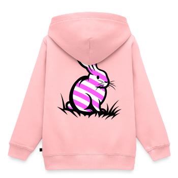 Lapin de Pâques Pâques - Sweat Premium à capuche enfant bio - rose - Dos - AI Model Kid Female (0cm)