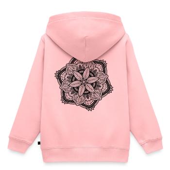 Mandala - Kinder Premium Organic Hoodie - Rosa - Hinten - AI Model Kid Female (0cm)