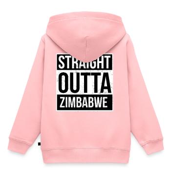 Straight Outta Zimbabwe! | Bestes Land - Kinder Premium Organic Hoodie - Rosa - Hinten - AI Model Kid Female (0cm)