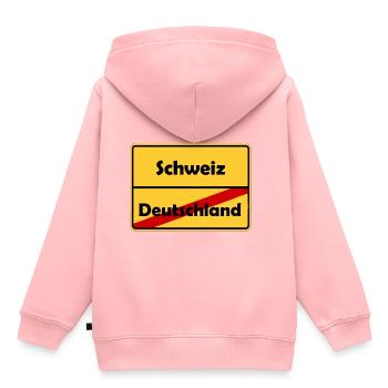 Schweiz Auswandern! Im Ortsschild Desing! - Kinder Premium Organic Hoodie - Rosa - Hinten - AI Model Kid Female (0cm)