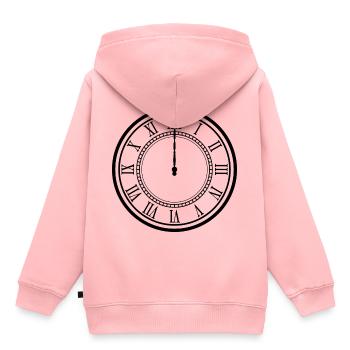 clock watch horloge heure heure - Sweat Premium à capuche enfant bio - rose - Dos - AI Model Kid Female (0cm)