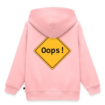 erreur, oups!, adaptable - Sweat Premium à capuche enfant bio - rose - Dos - AI Model Kid Female (0cm)