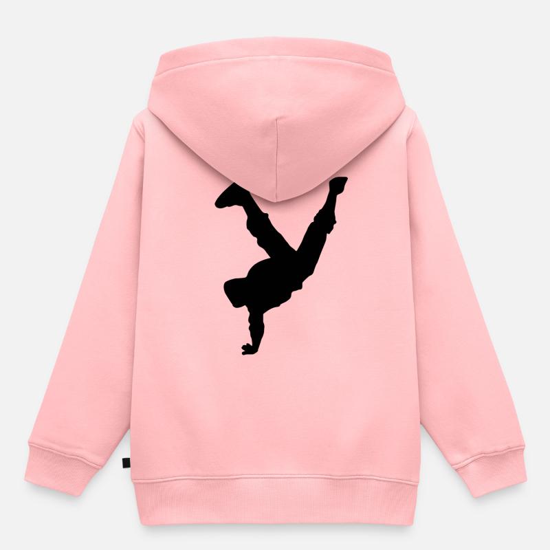 break dance - Sweat Premium à capuche enfant bio - rose